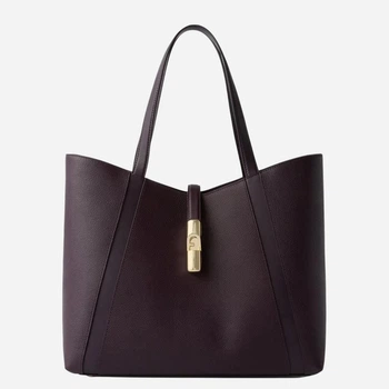 Сумка шопер жіноча з натуральної шкіри Furla WB01788BX33534906S1007 Баклажанова (800070365124)