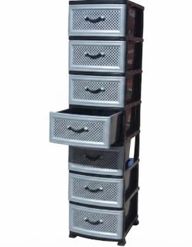 Комод портативний пластиковый Effe Black 8 ярусов