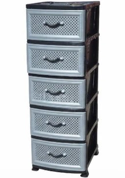 Комод портативний пластиковый Effe Black 5 ярусов