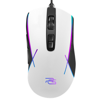 Игровая мышь Proove Gaming Defiant с программируемыми кнопками, подсветкой и сенсором 7200 DPI, белая