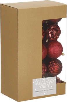 Набір ялинкових куль Springos CA1412 8 см Червоний 30 шт. (5907719482354)
