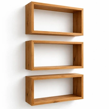 Модульні полички 3 шт з натурального дерева (сосна) SolidWood Modular Shelf ,покриті масло-воском ПНДД 052