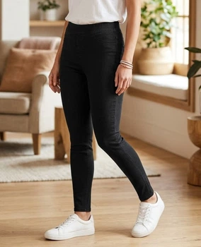 Женские джеггинсы Marks & Spencer High Rise р. UK 14 REGULAR черные высокая посадка FlexifitTM