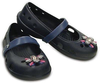 Балетки Крокс Дитячі Темно-Сині Crocs Keeley Springtime Flat Navy (23-24, синий)