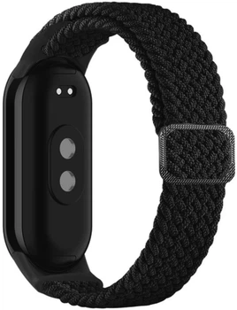 Тканинний ремінець Braided Loop MRK для фітнес браслета Xiaomi Mi Band 10/9/8 з металевим регулятором довжини Чорний (mrk3996)
