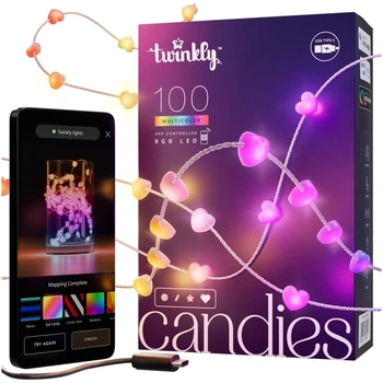 Гірлянда Twinkly Candies 100 LED RGB серця Clear провід USB-C (8053614841233)