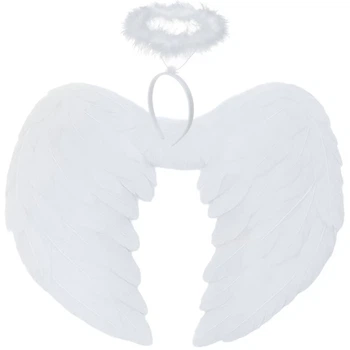 Крылья ангела Ruhhy 2 шт 45 x 35 см с нимбом White (5900779959385)