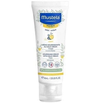 Питательный крем для лица Mustela Cold Cream 40 мл для сухой кожи детей с рождения с пчелиным воском маслом ши и авокадо