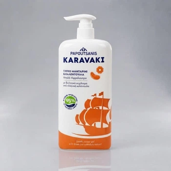 Гель-піна для душу та ванни Papoutsanis Karavaki Календула та Мандарин