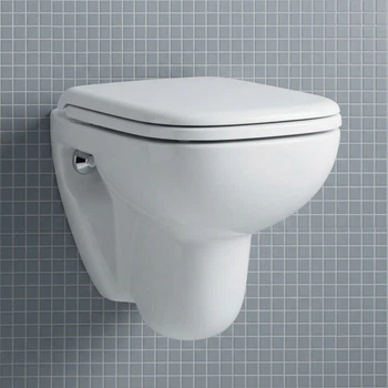 Подвесной унитаз DURAVIT D-CODE 570x400 округлый, с сидением, белый (45350900A1)