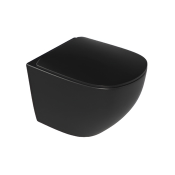 Подвесной унитаз Excellent LUQA 480x360 округлый, с сидением, черный