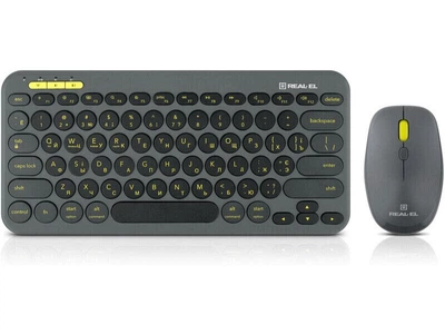 Комплект (клавіатура, миша) REAL-EL KIT-635W Wireless Bluetooth Black (EL123100057)