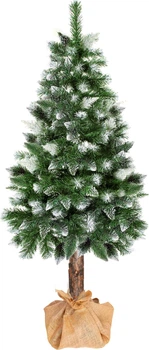 Sztuczna sosna Springos Diamentowa na pniu 220 cm Zielona z oszronionymi końcówkami (5908455314824)