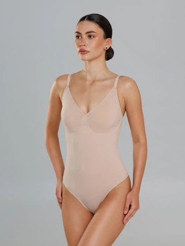 Боди-белье женское больших размеров Giulia Body String Shapewear 2XL Светло-бежевое (4823116934801)