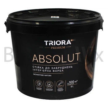 Фарба інтер'єрна TRIORA ABSOLUT Стійка до забруднень латексна 9 л біла оксамитово-матова