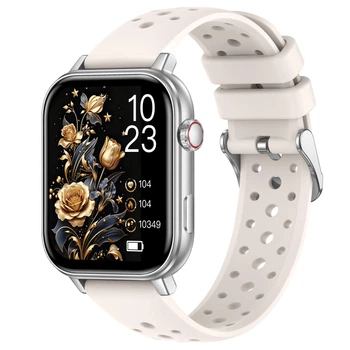 Розумний смарт годинник жіночий білий ремінець Smart Dream Silver Rubber (409303)