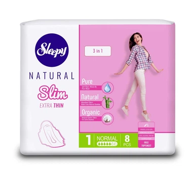 Прокладки гигиенические Sleepy Slim Normal (240 мм) 5 капель 8 шт.