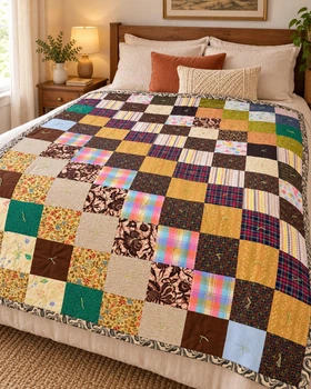 Покривало печворк ручної роботи 150×200 см 11493