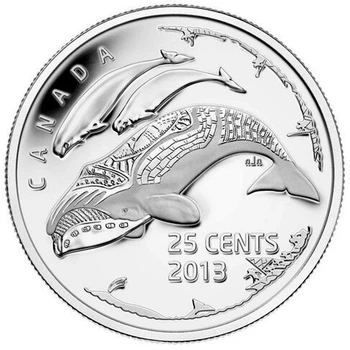 Монета 25 центів 2013 UNC Життя на півночі. Canada
