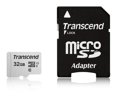 Карта microSDHC Transcend 300S 32GB A1 U1 Class 10, до 100 МБ/с с SD-адаптером