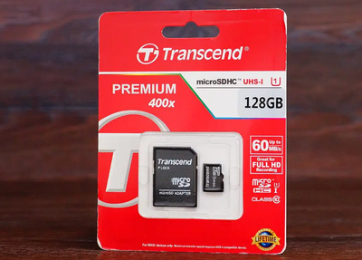 Карта microSDXC Transcend 300S 128GB U3 V30 A1, до 100 МБ/с с SD-адаптером