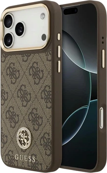 Etui na smartfon Apple iPhone 18 Pro Max/17 Pro Max Guess 4G Strass Logo MagSafe Brown (GUHMP18XP4GRMDEW)