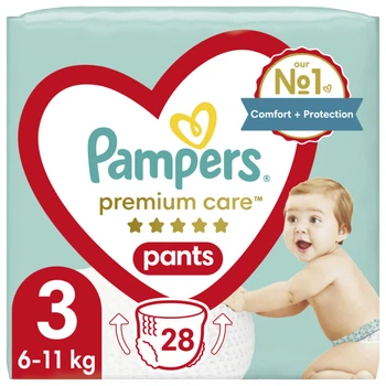 Подгузники Premium Care Pants Midi Розмір 3 (6-11 кг) 28 шт. Pampers (4015400687894) (360615)