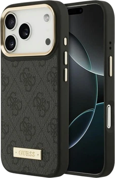 Etui na smartfon Apple iPhone 18 Pro Max/17 Pro Max Guess 4G Logo Plate MagSafe Black (GUHMP18XU4GPRK)