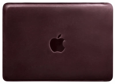 Кожаный чехол для MacBook 13 дюймов из натуральной кожи Crazy Horse защитный бордовый 58566