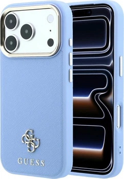 Etui na smartfon Apple iPhone 18 Pro Max/17 Pro Max Guess Saffiano Small 4G & Classic Logo MagSafe Light Blue (GUHMP18X6PSA4DMB)
