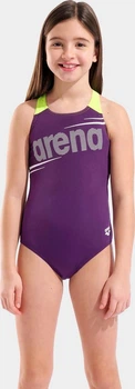 Купальник слитный для девушек Arena BOLD SWIMSUIT V BACK фиолетовый Дит 128 см