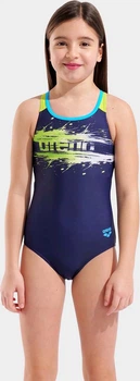 Купальник слитный для девушек Arena PAINT SWIMSUIT SWIM PRO BACK темно-синий Дит 140 см
