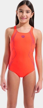 Купальник слитный для девушек Arena GRAPHIC SWIMSUIT SWIM PRO BACK оранжевый Дит 128 см