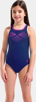 Купальник слитный для девушек Arena BAY SWIMSUIT SWIM PRO BACK темно-синий Дит 140 см