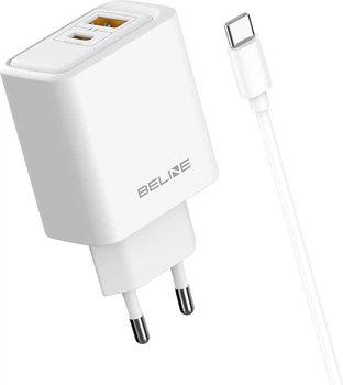 Ładowarka Beline 45W GaN USB-A/USB-C z kablem USB-C to USB-C BLN2CW45C White (5906849665095)