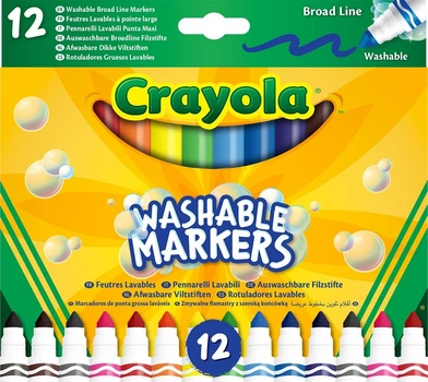 Набор фломастеров Crayola широкая линия washable 12 шт (0071662183400)