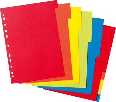 Картонні кольорові роздільники Herlitz А4 5 кольорів 10 шт (4008110396842)