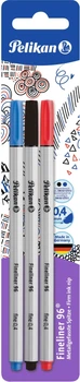 Набір лайнерів 3 шт Pelikan Fineliner 96 Різнобарвний 0.4 мм (4012700940629)
