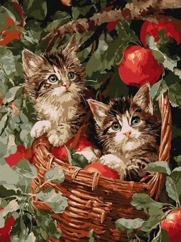 Obraz po numerach Ideyka Koty w koszyku 30x40 cm (4823104393528)