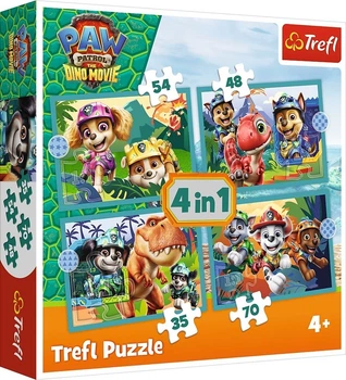 Пазли Trefl Paw Patrol The Dino Movie Казки з острова динозаврів 35+48+54+70 елементів (5900511346879)