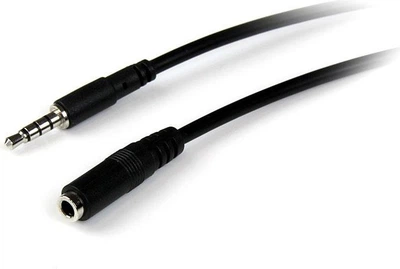 Подовжувач аудіо StarTech Jack 3.5 мм 4-pin M/F 2 м Чорний (MUHSMF2M)
