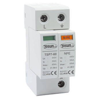Ограничитель импульсного перенапряжения TOSUNlux TSP7-60, 1P+NPE, 30–60 кА, тип B, 440 В AC
