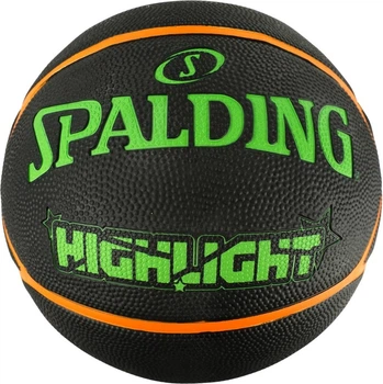 М'яч баскетбольний Spalding Highlight Чорно-зелено-помаранчевий (689344405407)