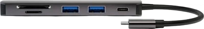 USB-хаб 4smarts 6-in-1 DeX Function 2xUSB-A 3.0/USB-C/HDMI/SD/MicroSD Grey (4250774955341)