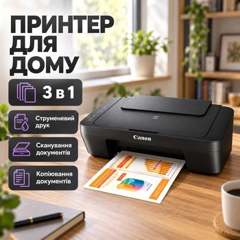 МФУ принтер 3в1 струйный цветной со сканером Canon компактный для дома с копированием и экономными картриджами