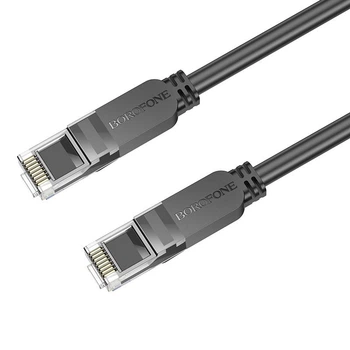 Інтернет кабель (Патч-корд) BOROFONE BUS01 Gigabit network cable CAT6 1Gbps 3m Black