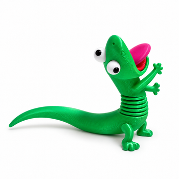 Игрушка Ящерица Том, кричащий из мультфильма Прыгалки. 3D-игрушка Lizard Tom from Hoppers. Тренд Тик-Ток.