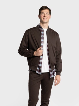 Бомбер чоловічий Arber коричневий з бавовняної тканини Varsity Jacket KR41 60 зріст 6 коричневий (M08.03.38.631)