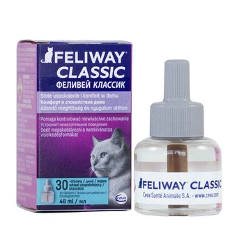 Сменный блок для диффузора с феромонами для кошек Ceva Feliway Classic антистресс 48 мл (CEV25514)