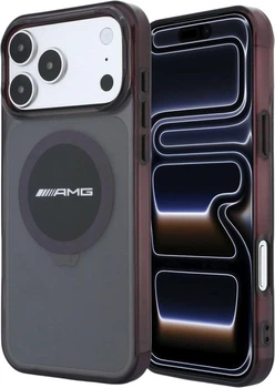 Чохол для смартфона Apple iPhone 18 Pro Max/iPhone 17 Pro Max AMG IML Transparent Bicolor Block MagSafe Black-Burgundy (3666339664442)